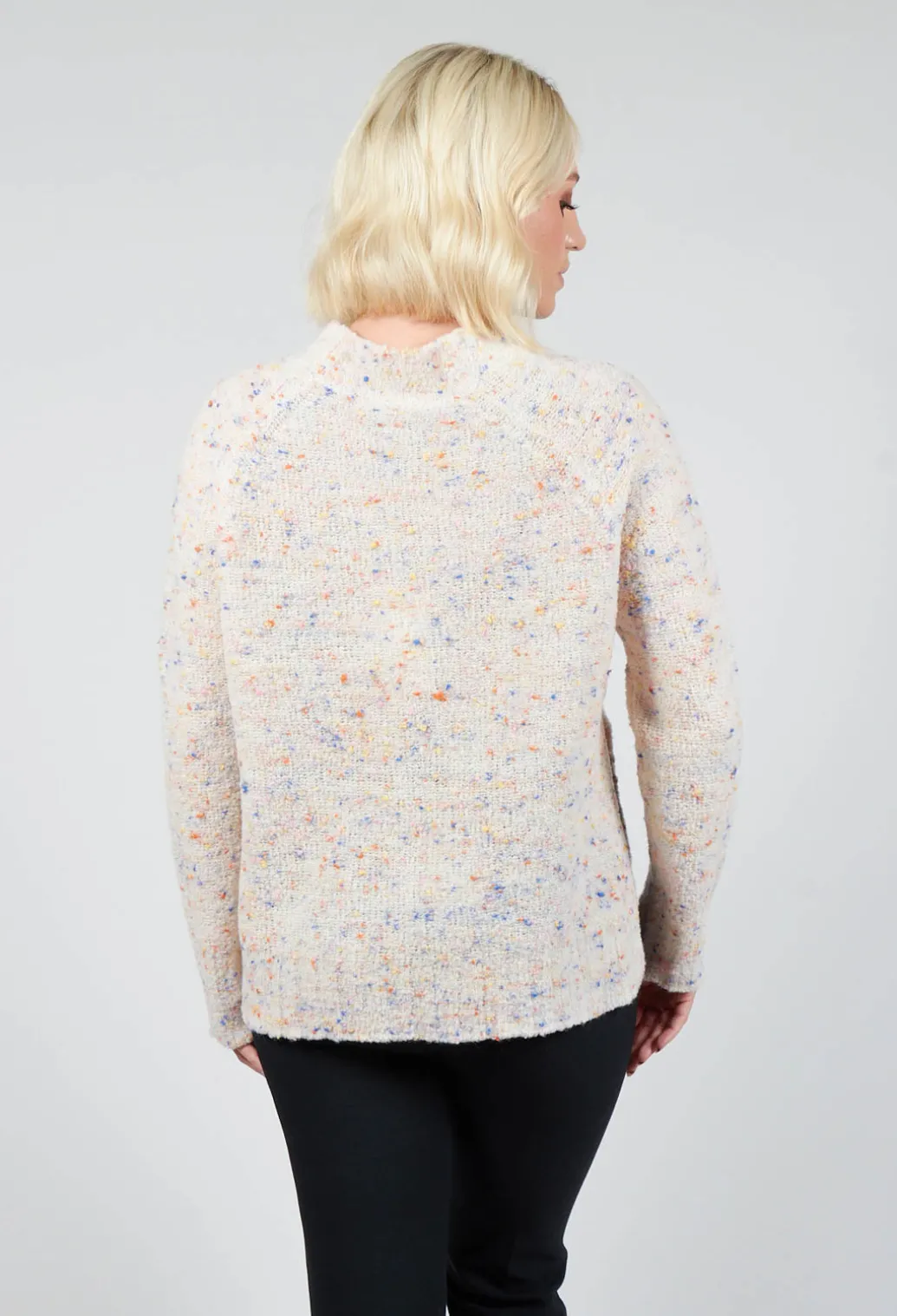 Round Neck Flared Jumper in Multicolour