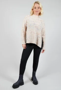 Round Neck Flared Jumper in Multicolour