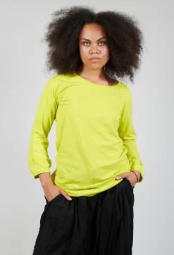 Round Neck Long Sleeved T Shirt with Bell Sleeves in Spring