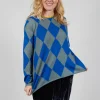 Round Neck Top in Coal Amparo Blue