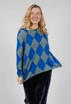 Round Neck Top in Coal Amparo Blue