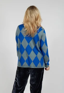 Round Neck Top in Coal Amparo Blue