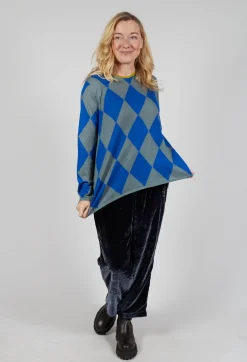 Round Neck Top in Coal Amparo Blue