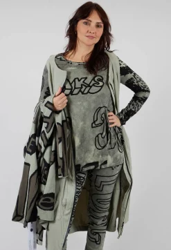 Round Neck Top with Lettering Design in Defender Print