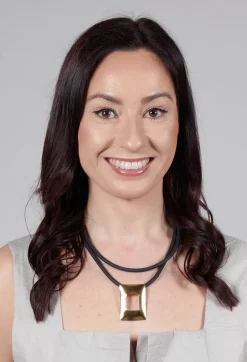 Rubber Necklace with Brass Pendant in Golden