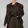 Ruched Detail Jacket in Kaffee