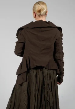 Ruched Detail Jacket in Kaffee