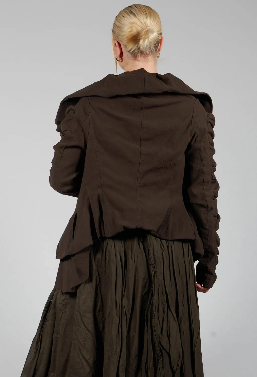Ruched Detail Jacket in Kaffee