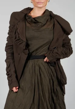 Ruched Detail Jacket in Kaffee