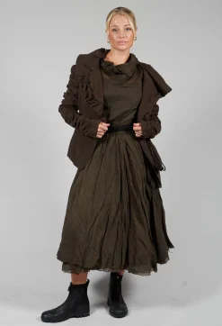 Ruched Detail Jacket in Kaffee