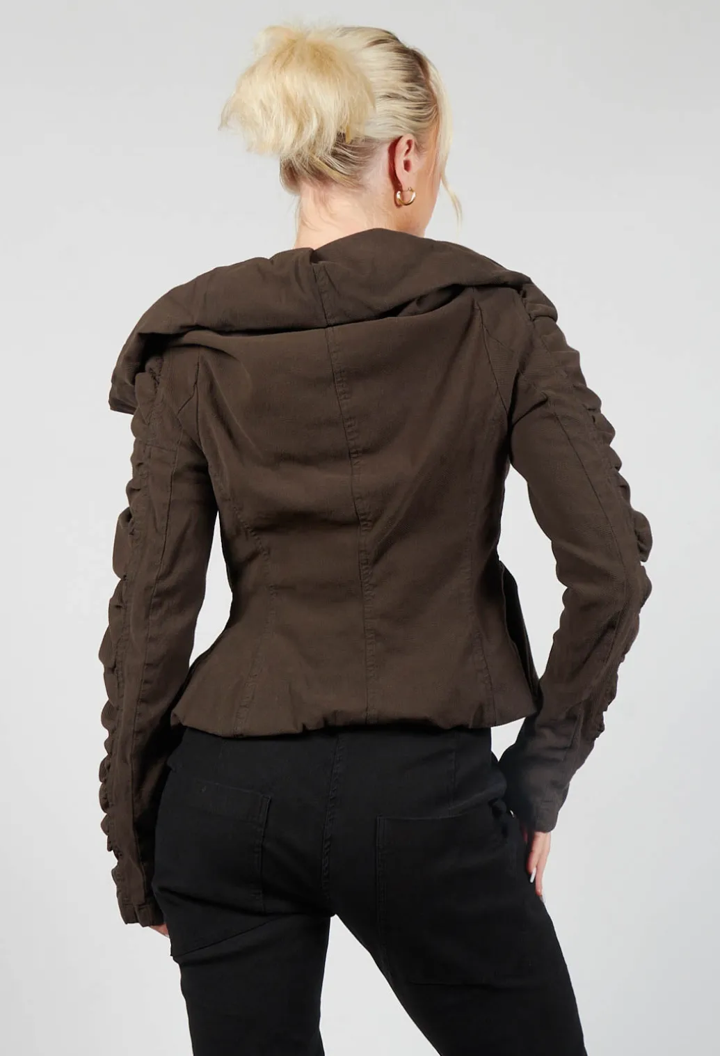 Ruched Detail Jacket in Kaffee