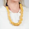 Ruched Effect Necklace in Yellow