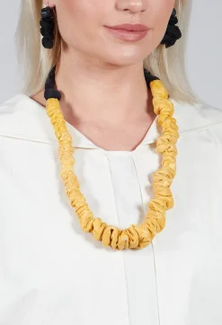 Ruched Effect Necklace in Yellow