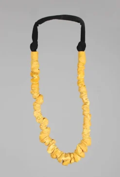 Ruched Effect Necklace in Yellow