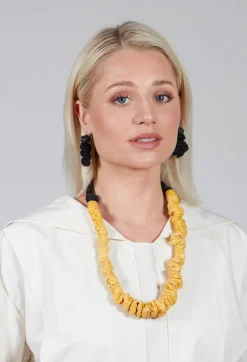 Ruched Effect Necklace in Yellow