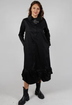 Ruched Hem Dress in Black