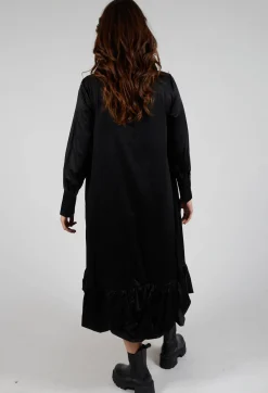 Ruched Hem Dress in Black