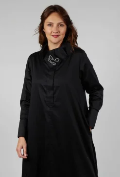 Ruched Hem Dress in Black
