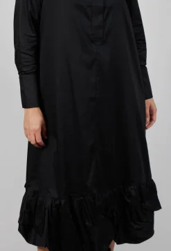 Ruched Hem Dress in Black