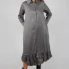 Ruched Hem Dress in Taupe