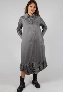 Ruched Hem Dress in Taupe