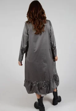 Ruched Hem Dress in Taupe