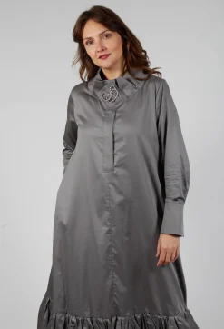 Ruched Hem Dress in Taupe