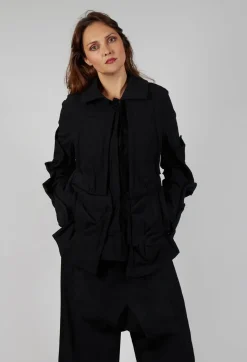 Ruched Jacket in Black