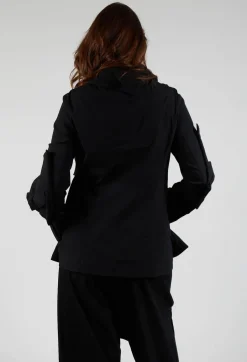 Ruched Jacket in Black