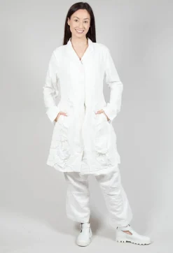 Ruched Overcoat in Starwhite