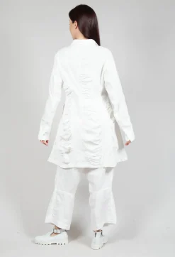 Ruched Overcoat in Starwhite