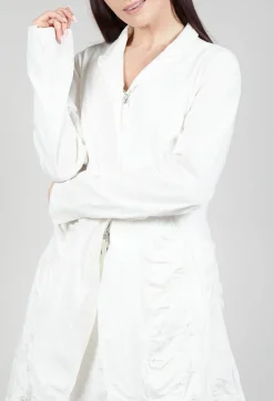 Ruched Overcoat in Starwhite