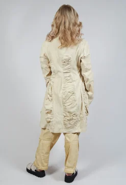 Ruched Overcoat in Wax Cloud