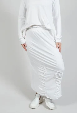 Ruched Skirt in Starwhite
