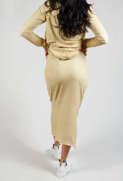 Ruched Skirt in Wax Cloud