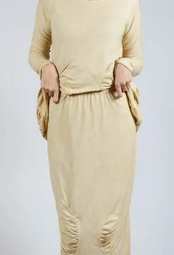 Ruched Skirt in Wax Cloud