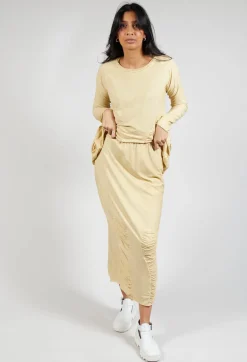 Ruched Skirt in Wax Cloud