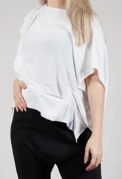 Ruched Sleeveless Sweater in White