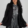 Ruffle Blazer in Black