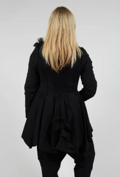 Ruffle Blazer in Black