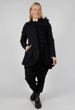 Ruffle Blazer in Black