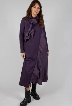 Ruffle Front Dress in Plum