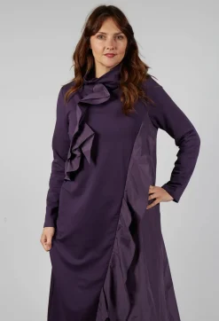 Ruffle Front Dress in Plum