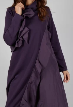 Ruffle Front Dress in Plum