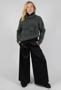 Ruffle Front Shirt in Black