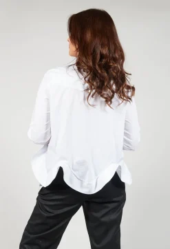 Ruffle Front Shirt in Mineo