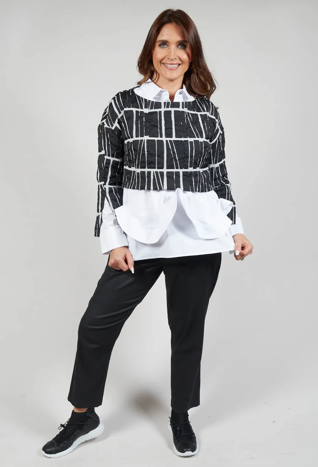 Ruffle Front Shirt in Mineo