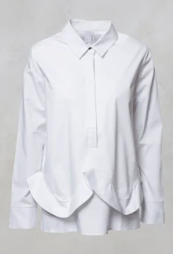 Ruffle Front Shirt in Mineo