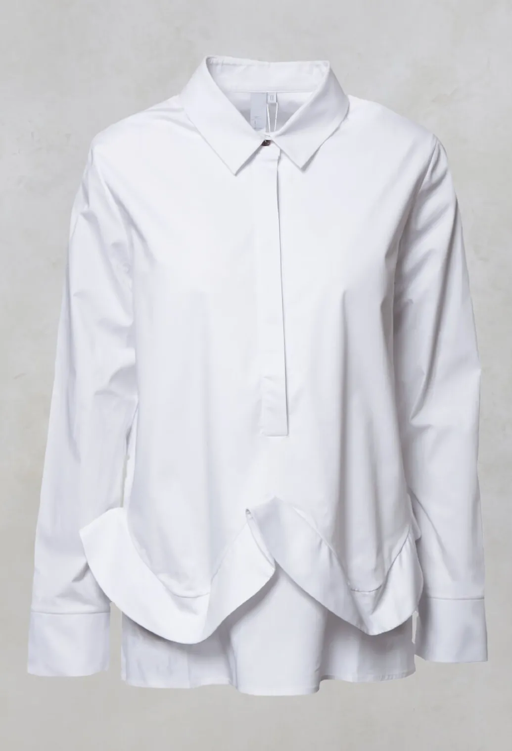 Ruffle Front Shirt in Mineo
