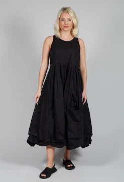 Ruffle Hem Dress in Black